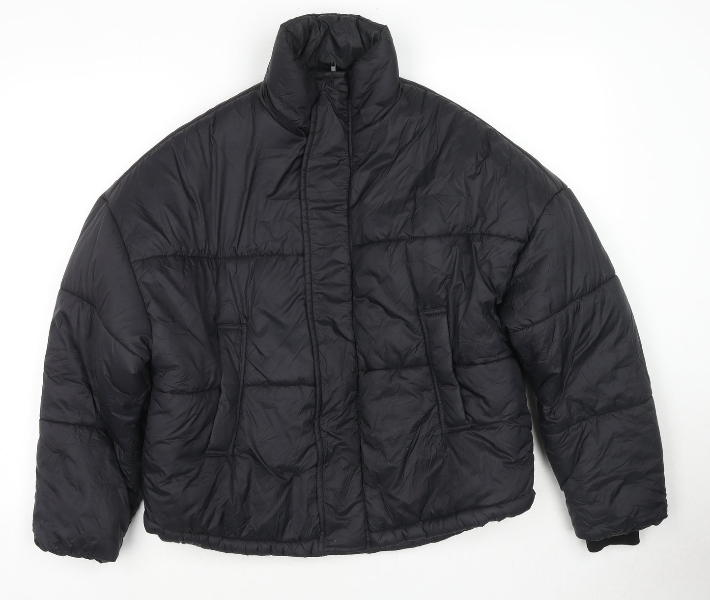 Boohoo Womens Black Puffer Jacket Jacket Size 8 Zip