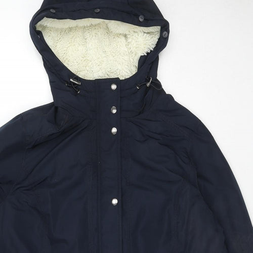 Marks and Spencer Womens Blue Rain Coat Jacket Size XL Zip