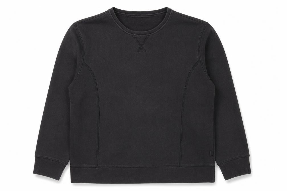 Front view of USS Team women’s black cotton pullover sweatshirt, size M, pullover