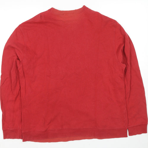 Baleno Mens Red Cotton Pullover Sweatshirt Size XL - Never Give Up