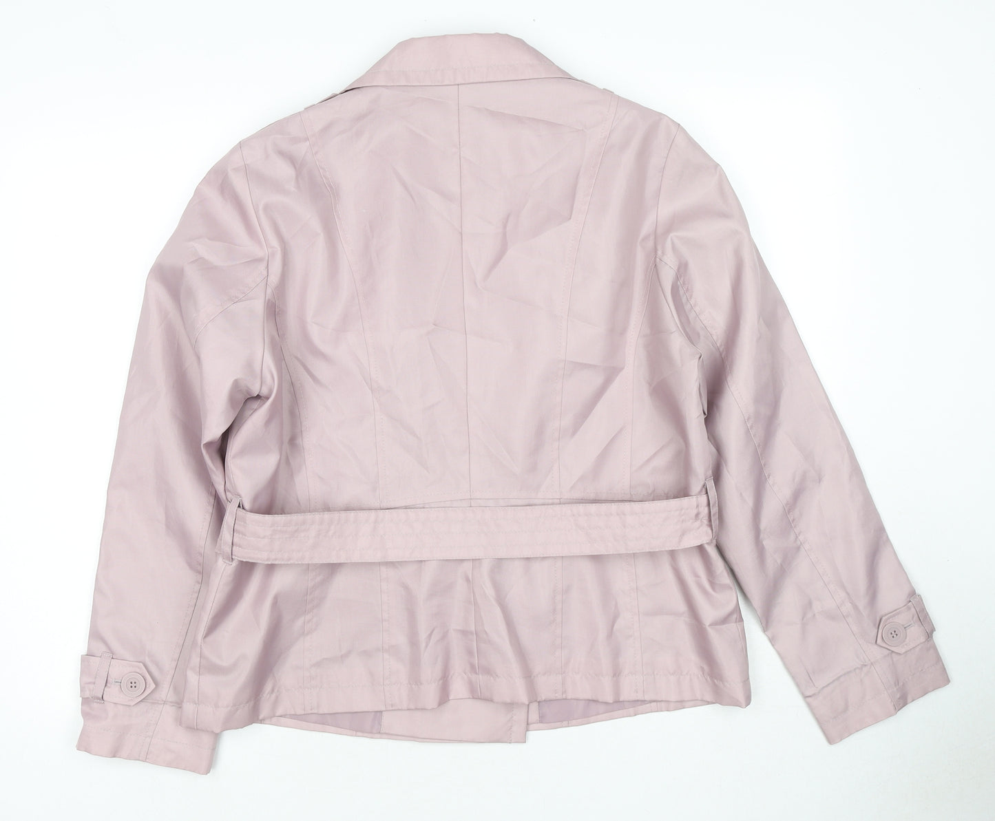 Marks and Spencer Womens Pink Trench Coat Jacket Size 16 Button