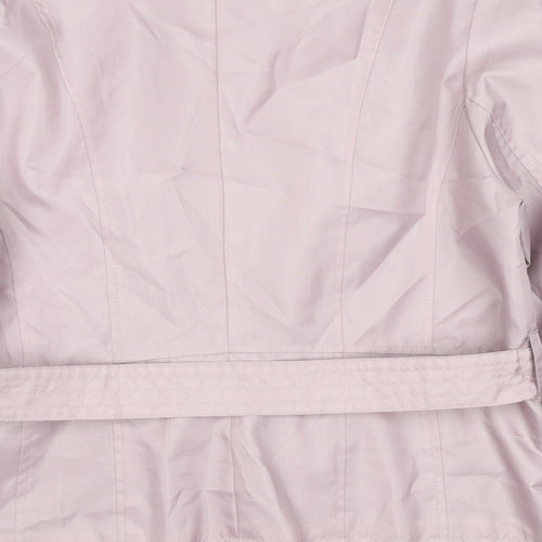 Marks and Spencer Womens Pink Trench Coat Jacket Size 16 Button