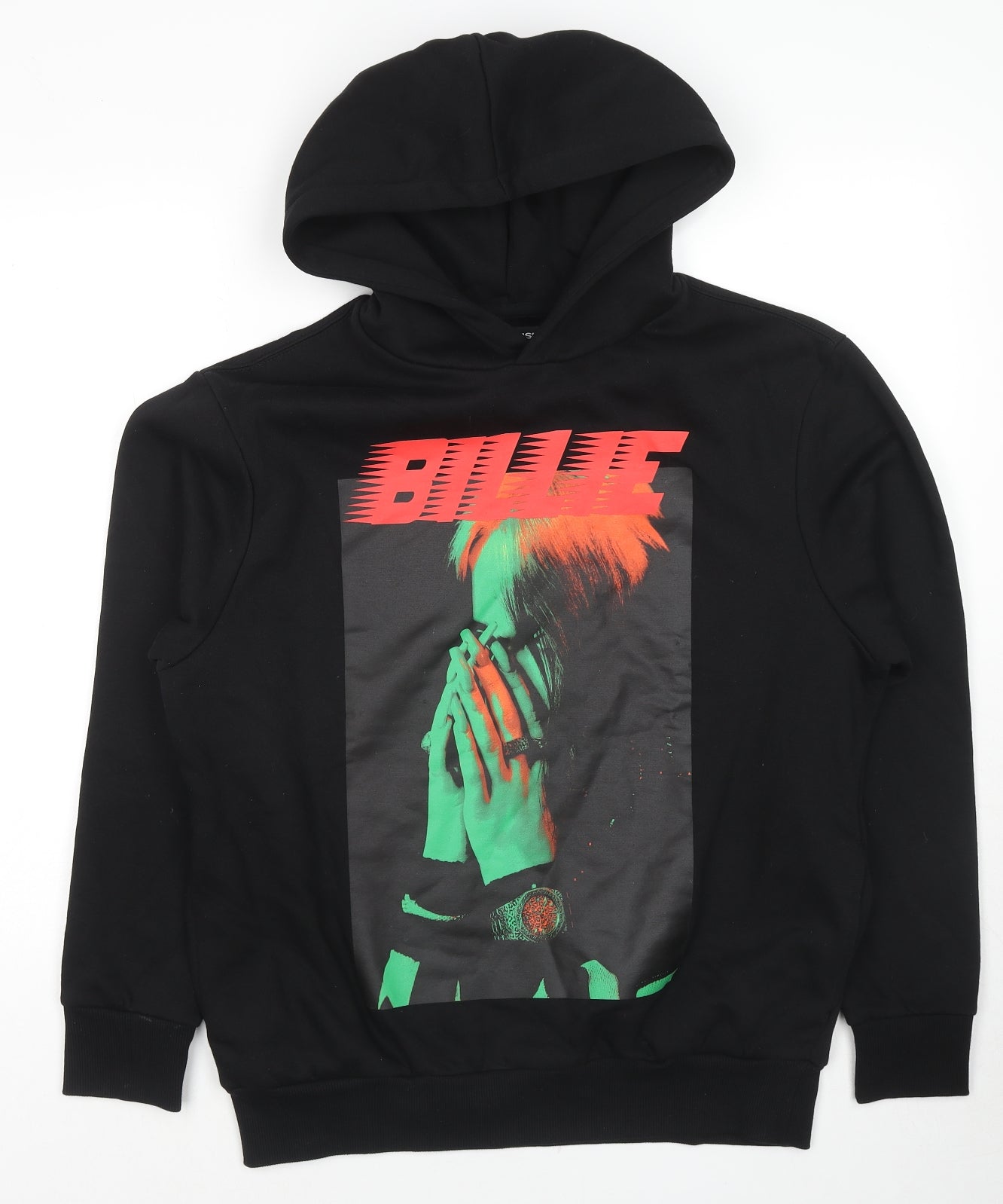 Bershka Mens Black Cotton Pullover Hoodie Size S - Billie