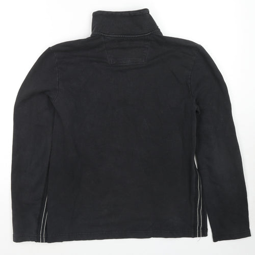 NEXT Mens Black Cotton Henley Sweatshirt Size M