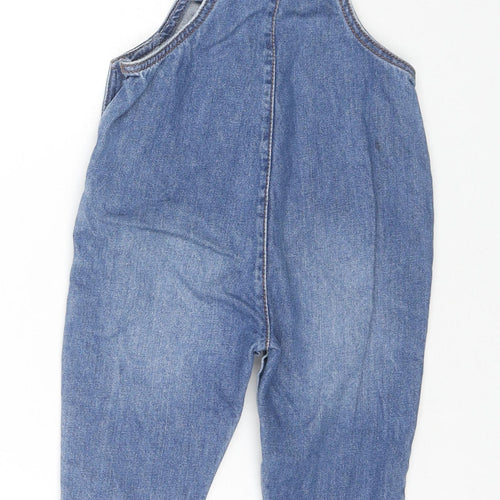 NEXT Girls Blue Cotton Dungaree Outfit/Set Size 18-24 Months Snap
