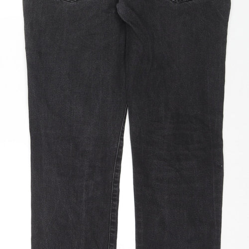 Topman Mens Black Cotton Straight Jeans Size 32 in L34 in Regular Zip