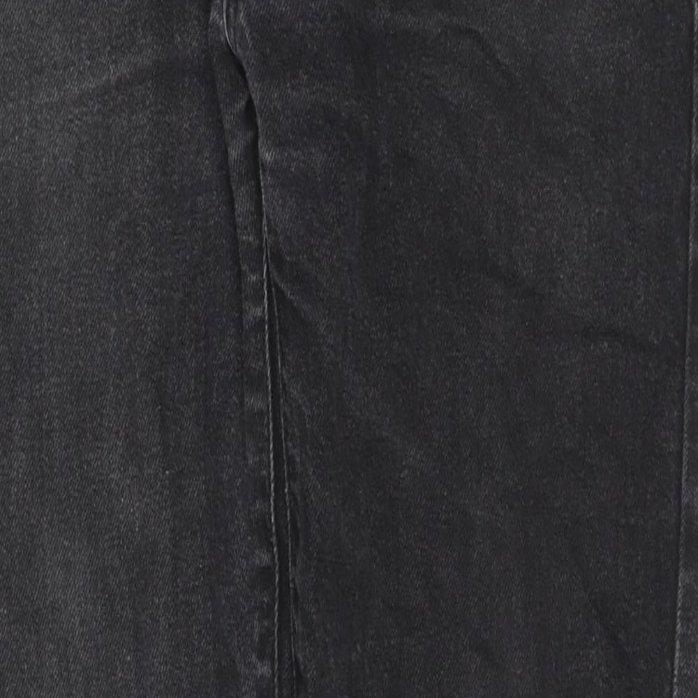 Topman Mens Black Cotton Straight Jeans Size 32 in L34 in Regular Zip