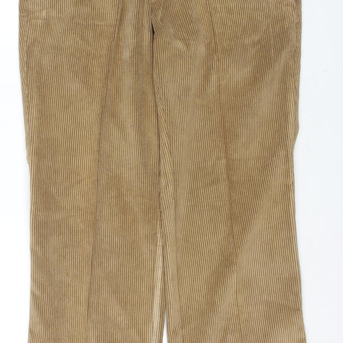 SevenSeas Mens Beige Cotton Trousers Size L L32 in Regular Zip