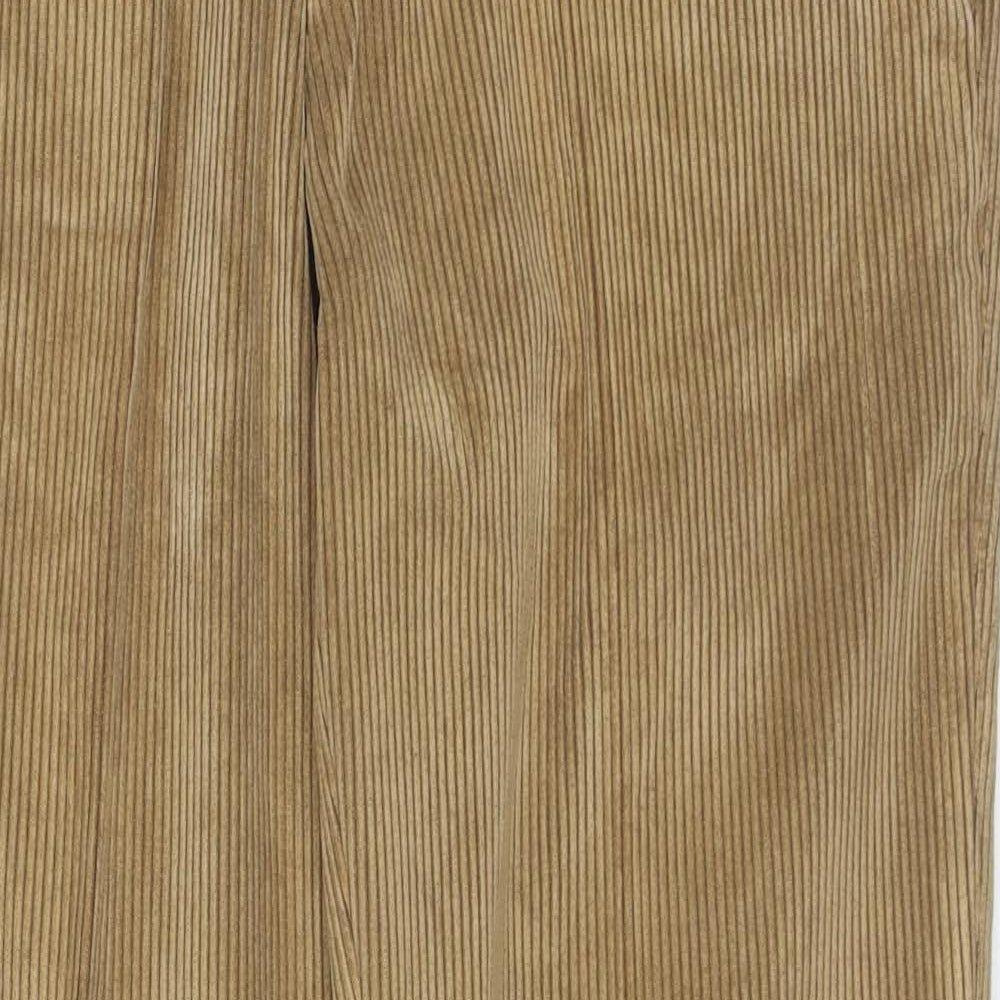 SevenSeas Mens Beige Cotton Trousers Size L L32 in Regular Zip