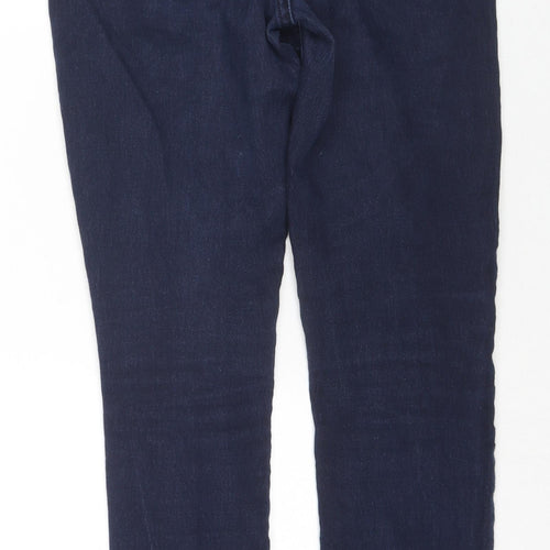 Marks and Spencer Womens Blue Cotton Skinny Jeans Size 10 L29 in Regular Zip