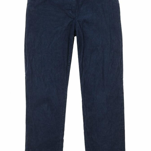 People Tree Womens Blue Cotton Trousers Size 8 L28 in Regular Zip