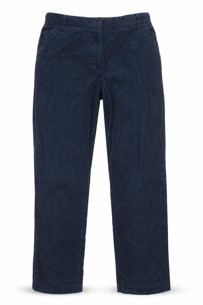 People Tree Womens Blue Cotton Trousers Size 8 L28 in Regular Zip