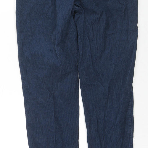 People Tree Womens Blue Cotton Trousers Size 8 L28 in Regular Zip