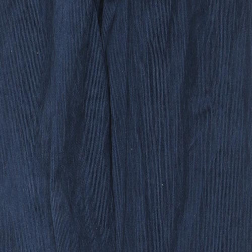 People Tree Womens Blue Cotton Trousers Size 8 L28 in Regular Zip