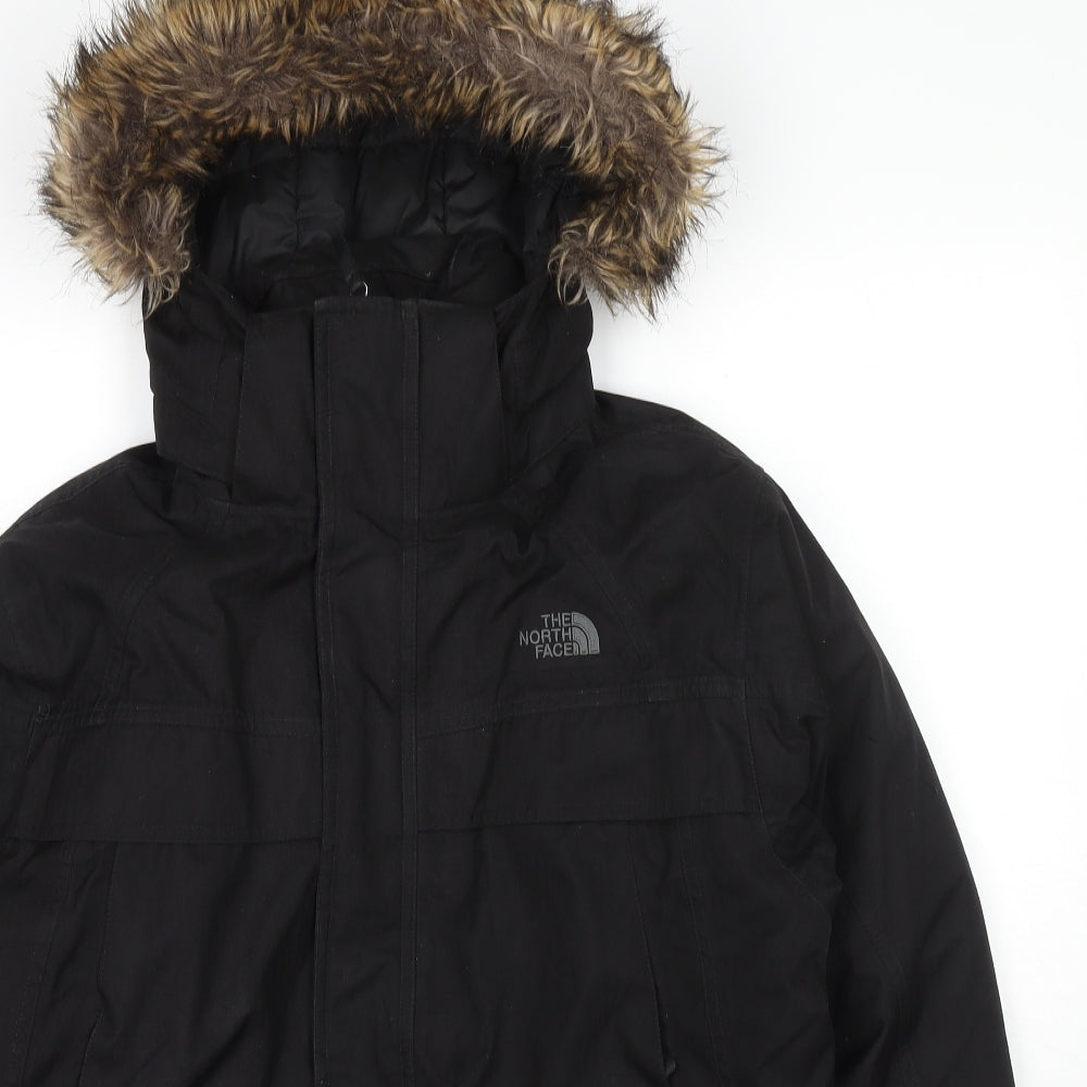 The North Face Boys Black Windbreaker Jacket Size L Zip