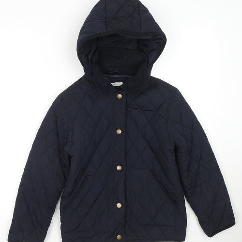 Mango Boys Blue Quilted Jacket Size 9 Years Zip