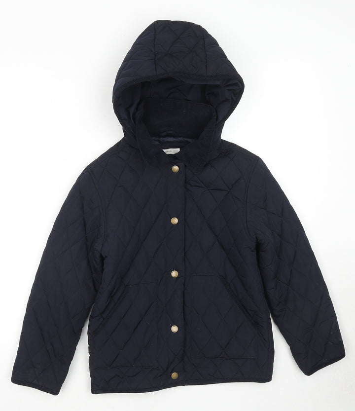 Mango Boys Blue Quilted Jacket Size 9 Years Zip