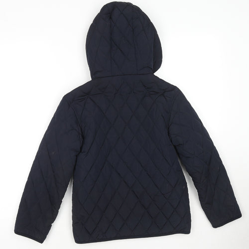 Mango Boys Blue Quilted Jacket Size 9 Years Zip