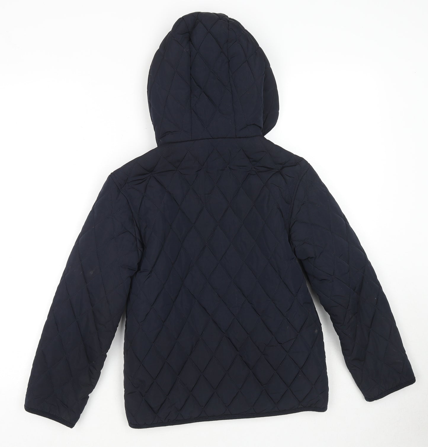 Mango Boys Blue Quilted Jacket Size 9 Years Zip