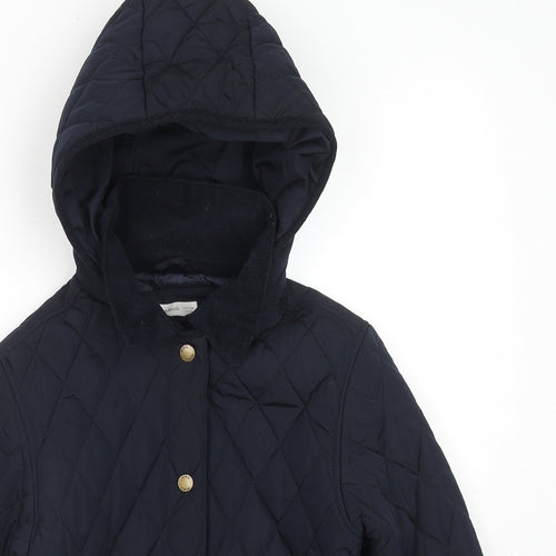 Mango Boys Blue Quilted Jacket Size 9 Years Zip