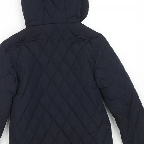 Mango Boys Blue Quilted Jacket Size 9 Years Zip