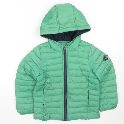 Joules Boys Green Puffer Jacket Jacket Size 5 Years Zip