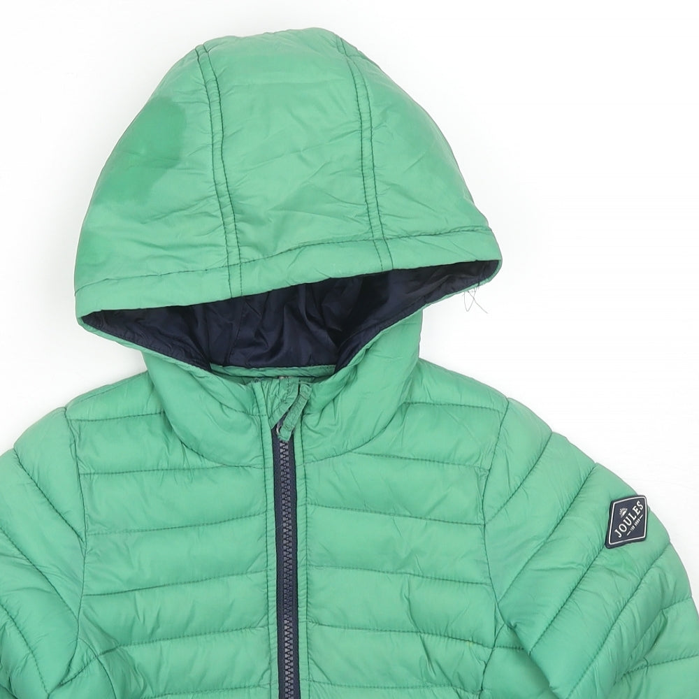 Joules Boys Green Puffer Jacket Jacket Size 5 Years Zip