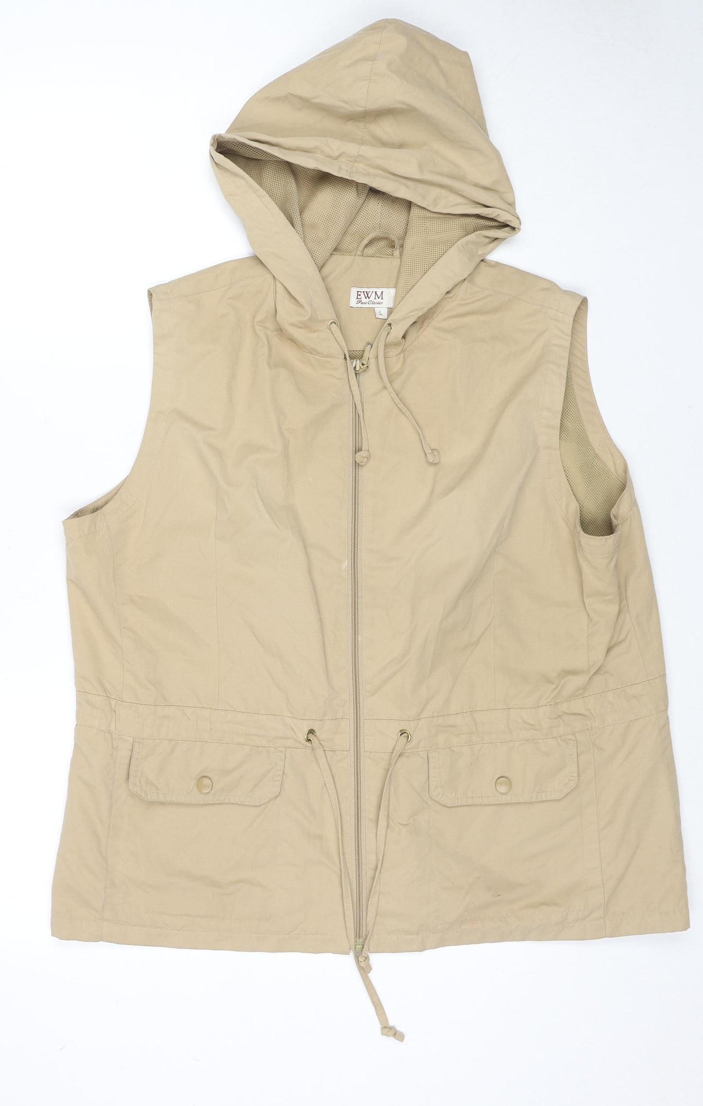 EWM Womens Brown Gilet Waistcoat Size L Zip