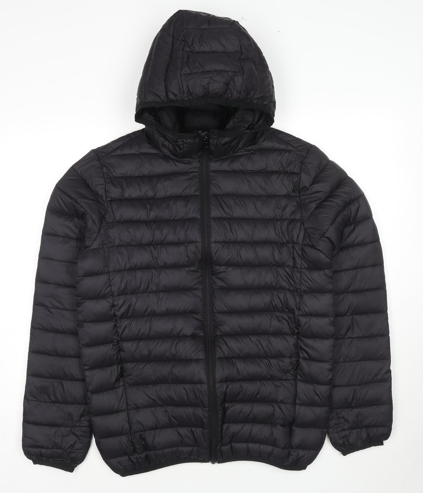 H&M Mens Black Puffer Jacket Jacket Size S Zip