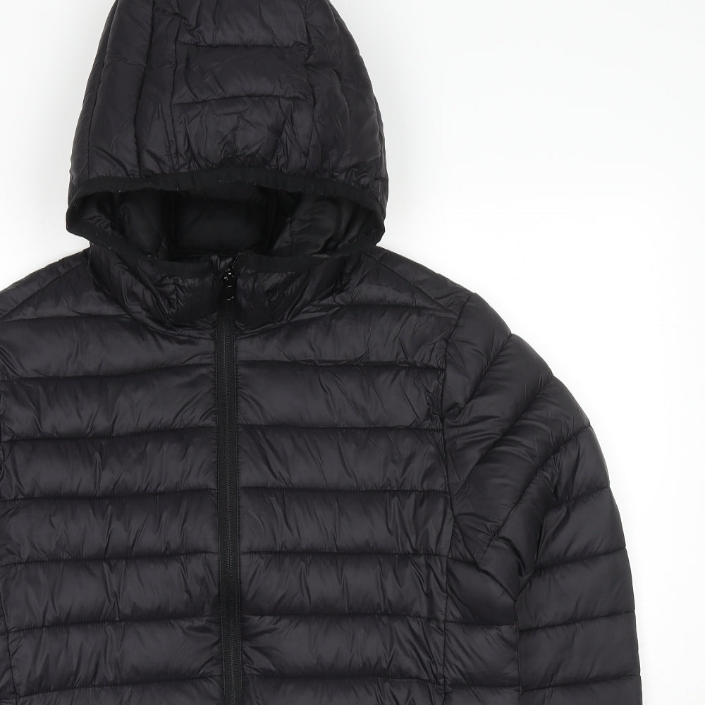 H&M Mens Black Puffer Jacket Jacket Size S Zip