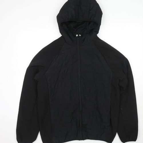 Alpha One Mens Black Windbreaker Jacket Size M Zip