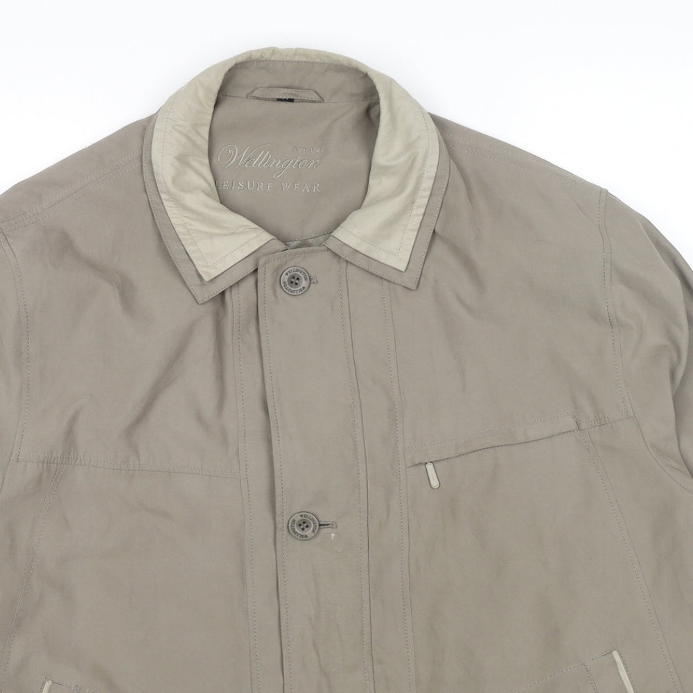 Wellington Mens Beige Bomber Jacket Jacket Size XL Zip
