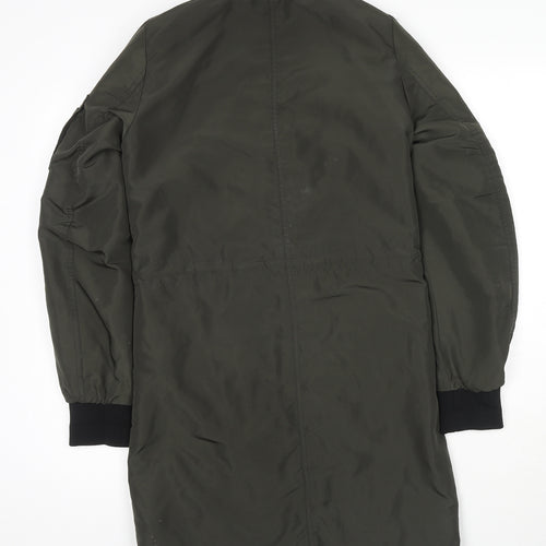H&M Womens Green Parka Jacket Size 6 Zip
