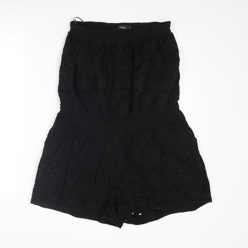 NEXT Womens Black Cotton Playsuit One-Piece Size 18 Pullover - Cut Out Detail