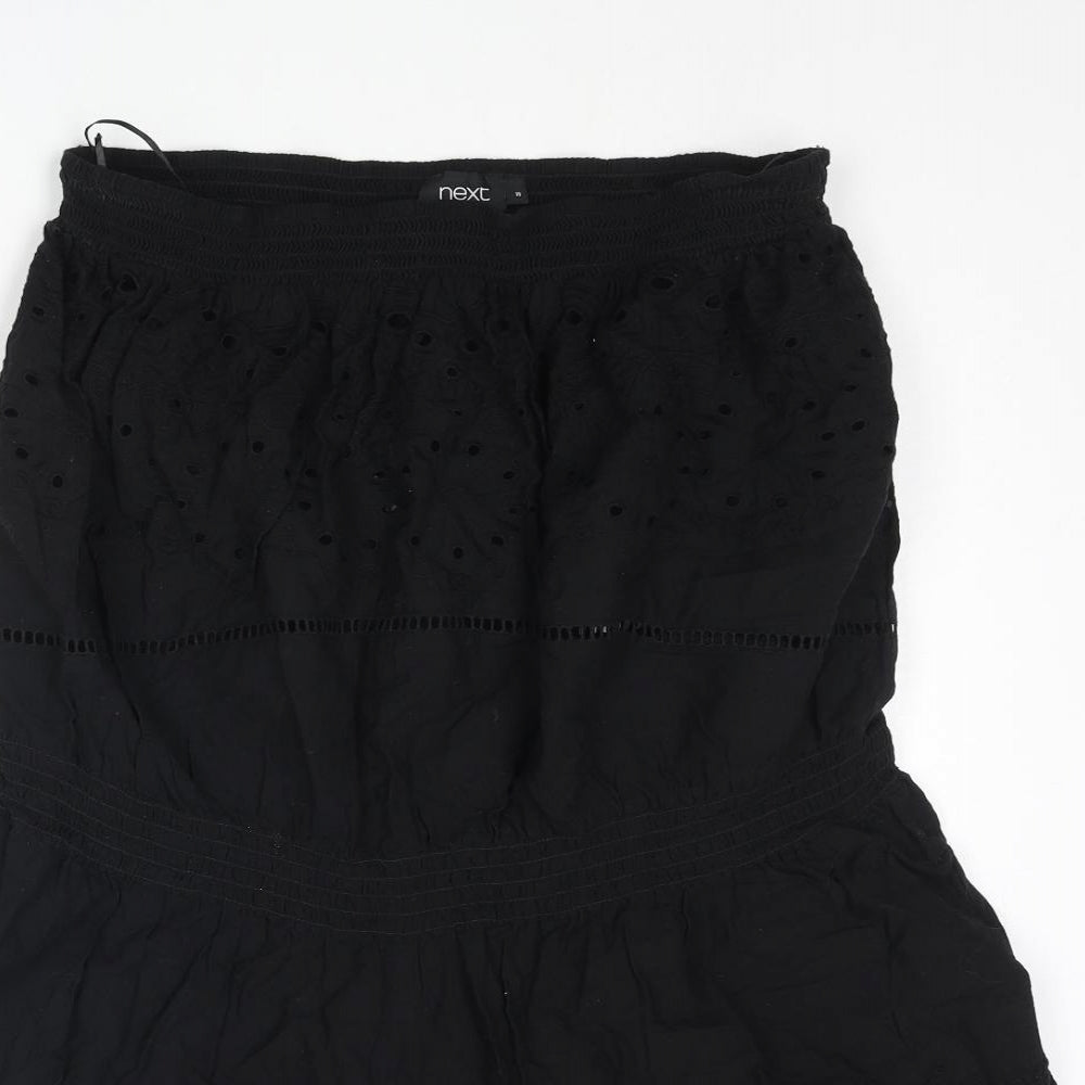 NEXT Womens Black Cotton Playsuit One-Piece Size 18 Pullover - Cut Out Detail