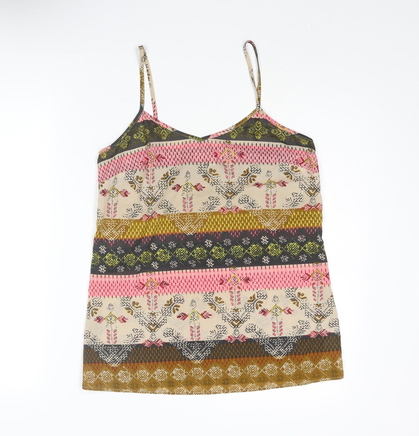 NEXT Womens Multicoloured Geometric Polyester Camisole Blouse Size 8 Sweetheart