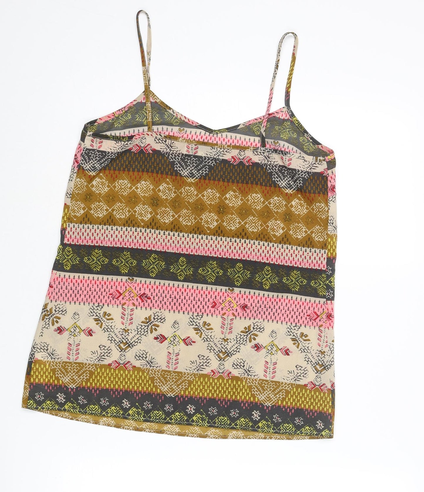 NEXT Womens Multicoloured Geometric Polyester Camisole Blouse Size 8 Sweetheart