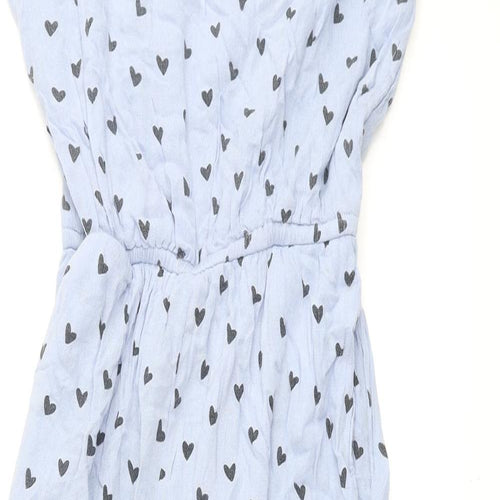 Alisha & Chloe Womens Blue Geometric Viscose Jumpsuit One-Piece Size M L27 in Pullover - Heart Print