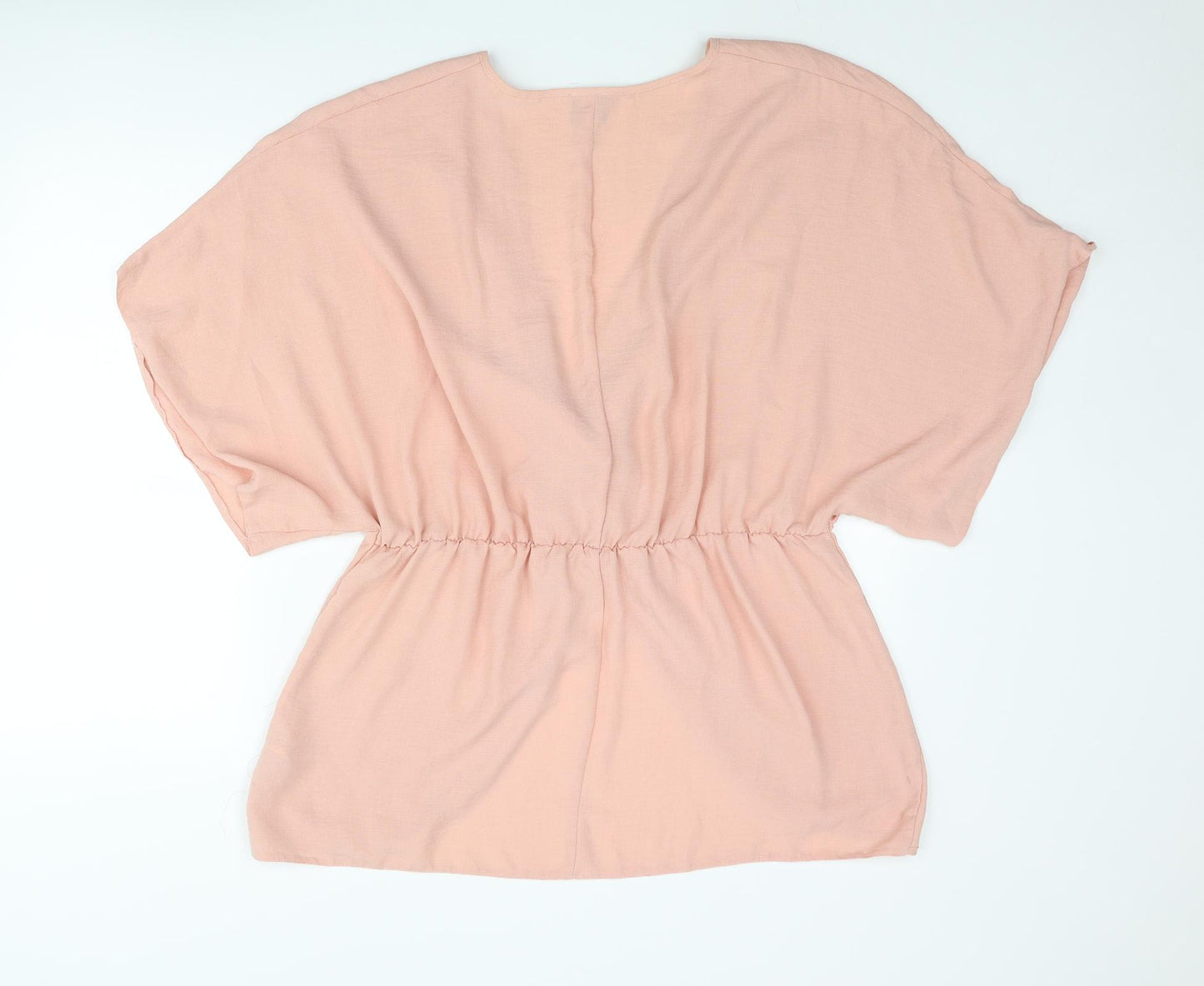 ASOS Womens Pink Polyester Tunic Blouse Size 18 V-Neck - Knot Detail Open Front