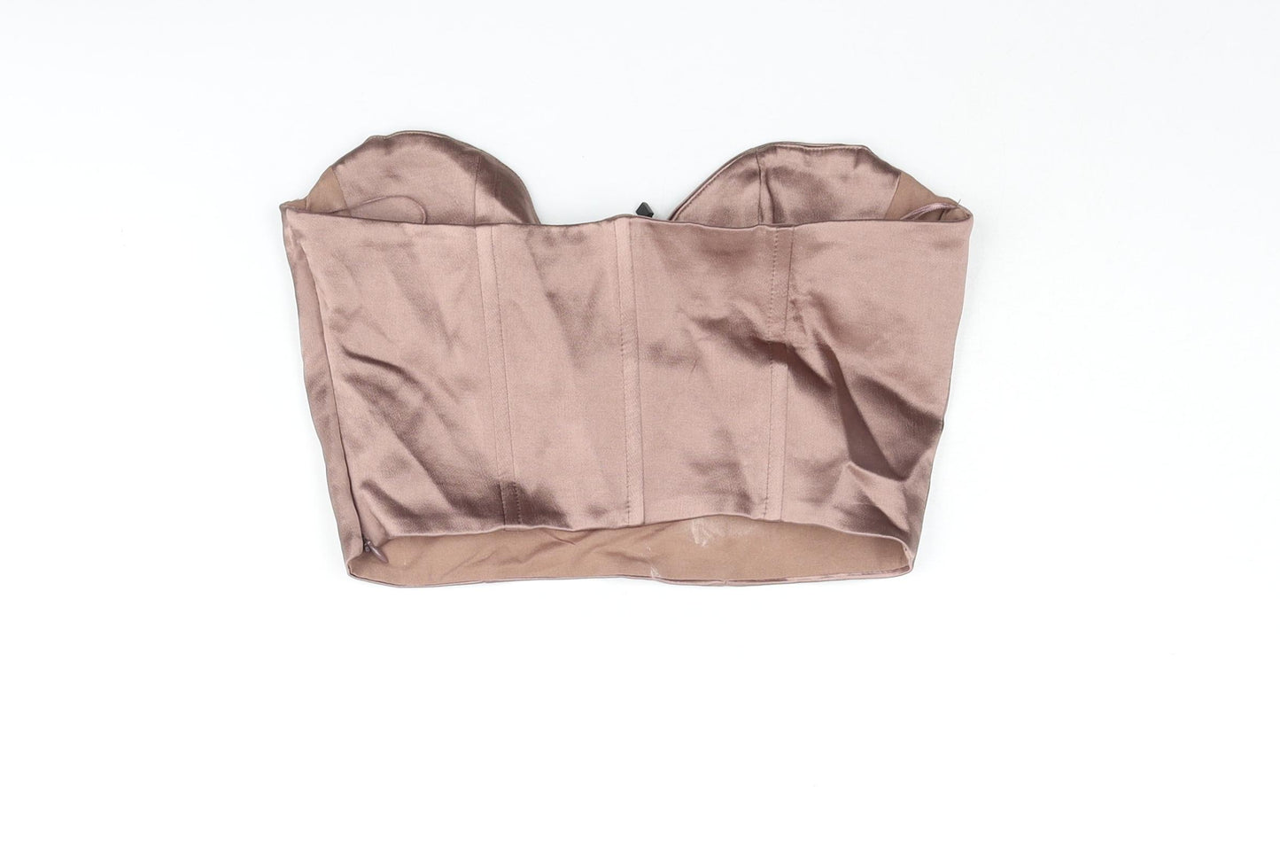 Zara Womens Brown Polyester Cropped Blouse Size S Cowl Neck