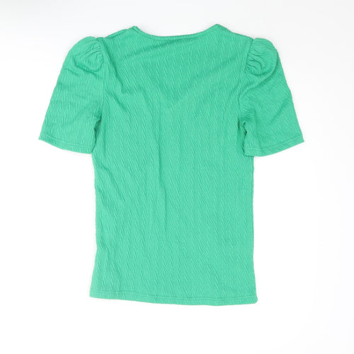 b.young Womens Green Polyester Basic Blouse Size M V-Neck