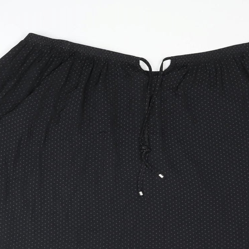 NEXT Womens Black Polka Dot Polyester Basic Blouse Size 10 Off the Shoulder