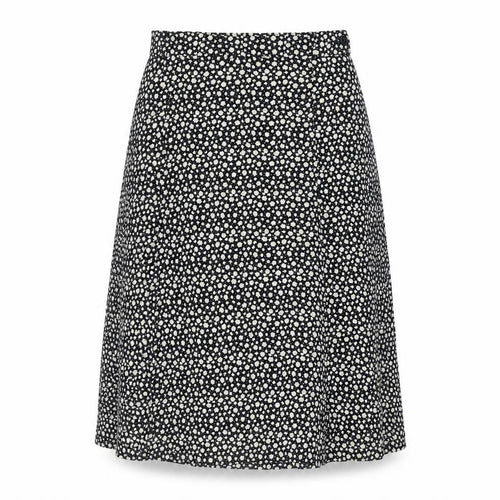 Bianca Womens Black Floral Viscose A-Line Skirt Size 8 Zip