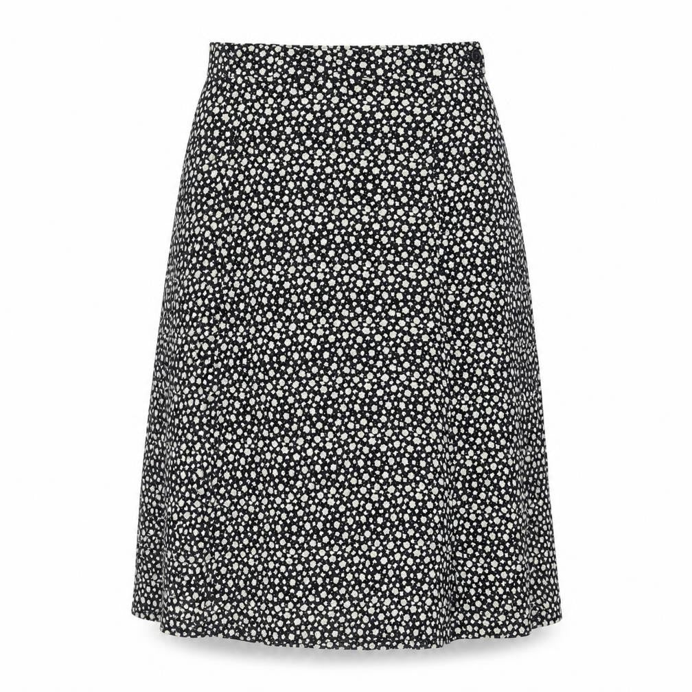 Bianca Womens Black Floral Viscose A-Line Skirt Size 8 Zip