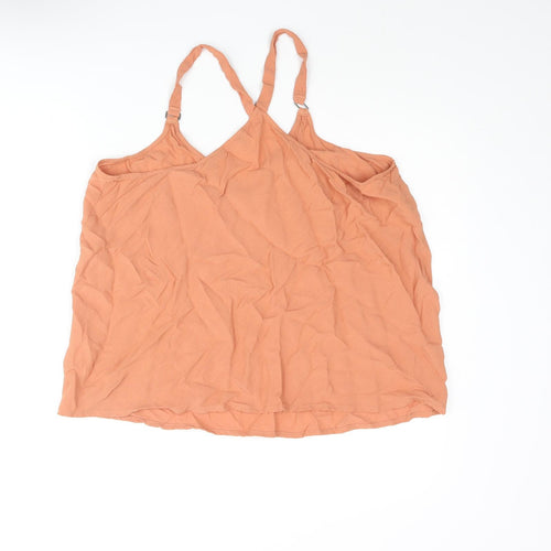 New Look Womens Pink Viscose Camisole Blouse Size 16 V-Neck