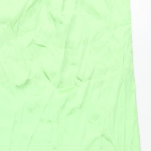 Zara Womens Green Polyester Maxi Skirt Size M Zip - Open Front