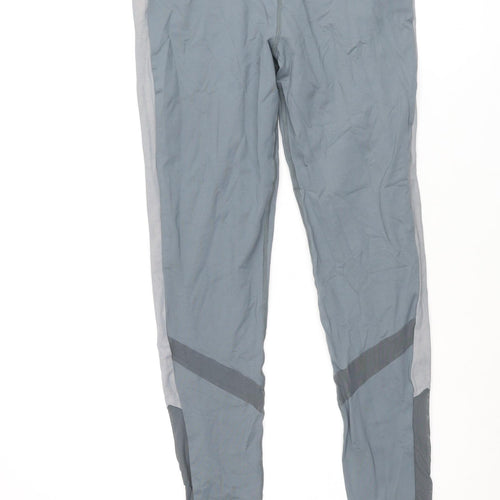 Pink Soda Womens Blue Polyamide Cropped Leggings Size 8 L25 in Regular Pullover - Taped Sides Mesh Detail Logo