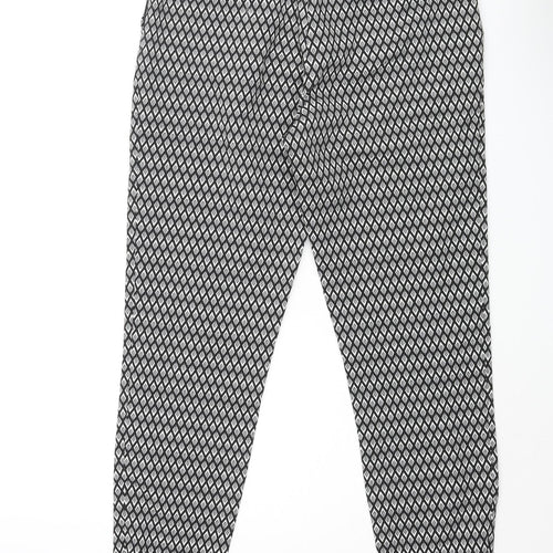 Topshop Womens Black Geometric Polyester Dress Pants Trousers Size 10 L25 in Regular Zip