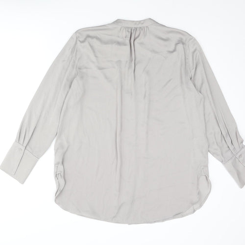 Marks and Spencer Womens Grey Polyester Tunic Blouse Size 14 V-Neck