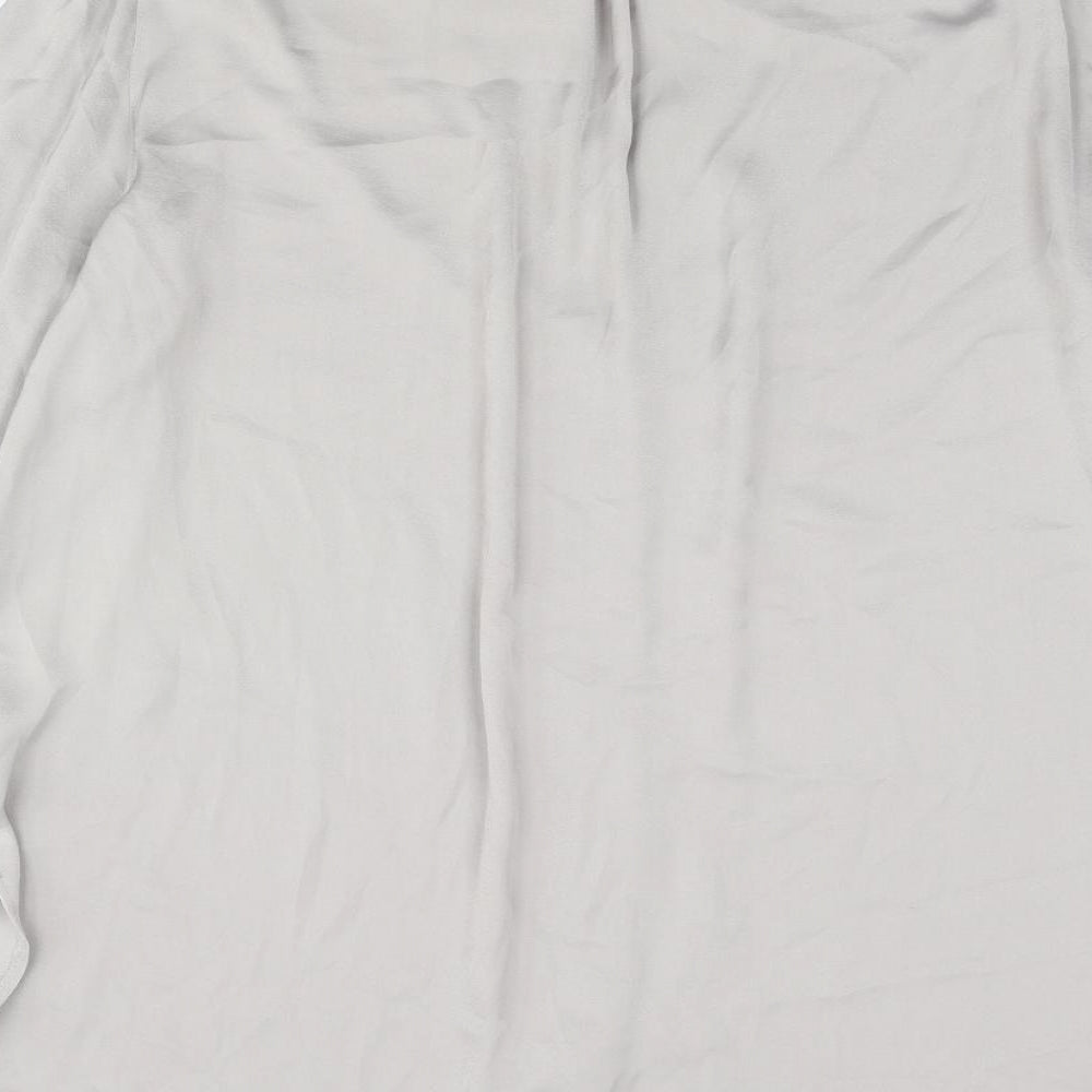 Marks and Spencer Womens Grey Polyester Tunic Blouse Size 14 V-Neck